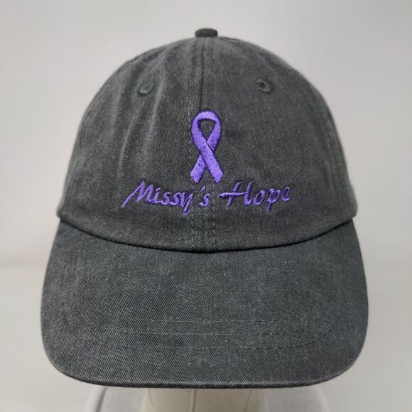 Missy's Hope Purple Ribbon Slideback Hat Gray One Size Adams W/Tags - Picture 2 of 8
